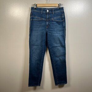 Closed Yoke Pedal Pusher Jeans Size 42 US 27 Blue Denim Straight Leg High Rise